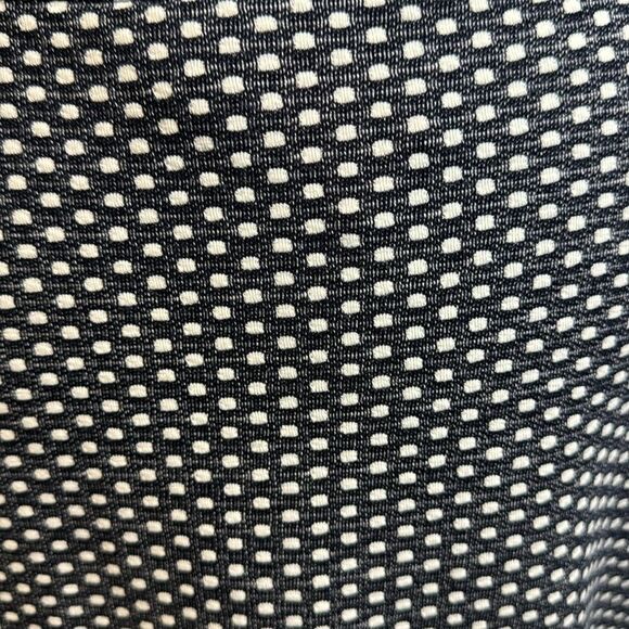 Talbots navy white dot textured stretch woven long sleeve pullover tunic. Medium - Picture 5 of 6